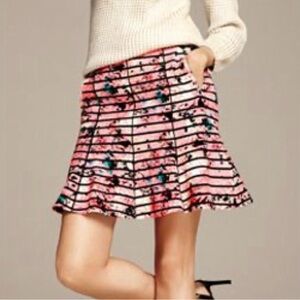 Banana republic tulip floral stripe A line skirt